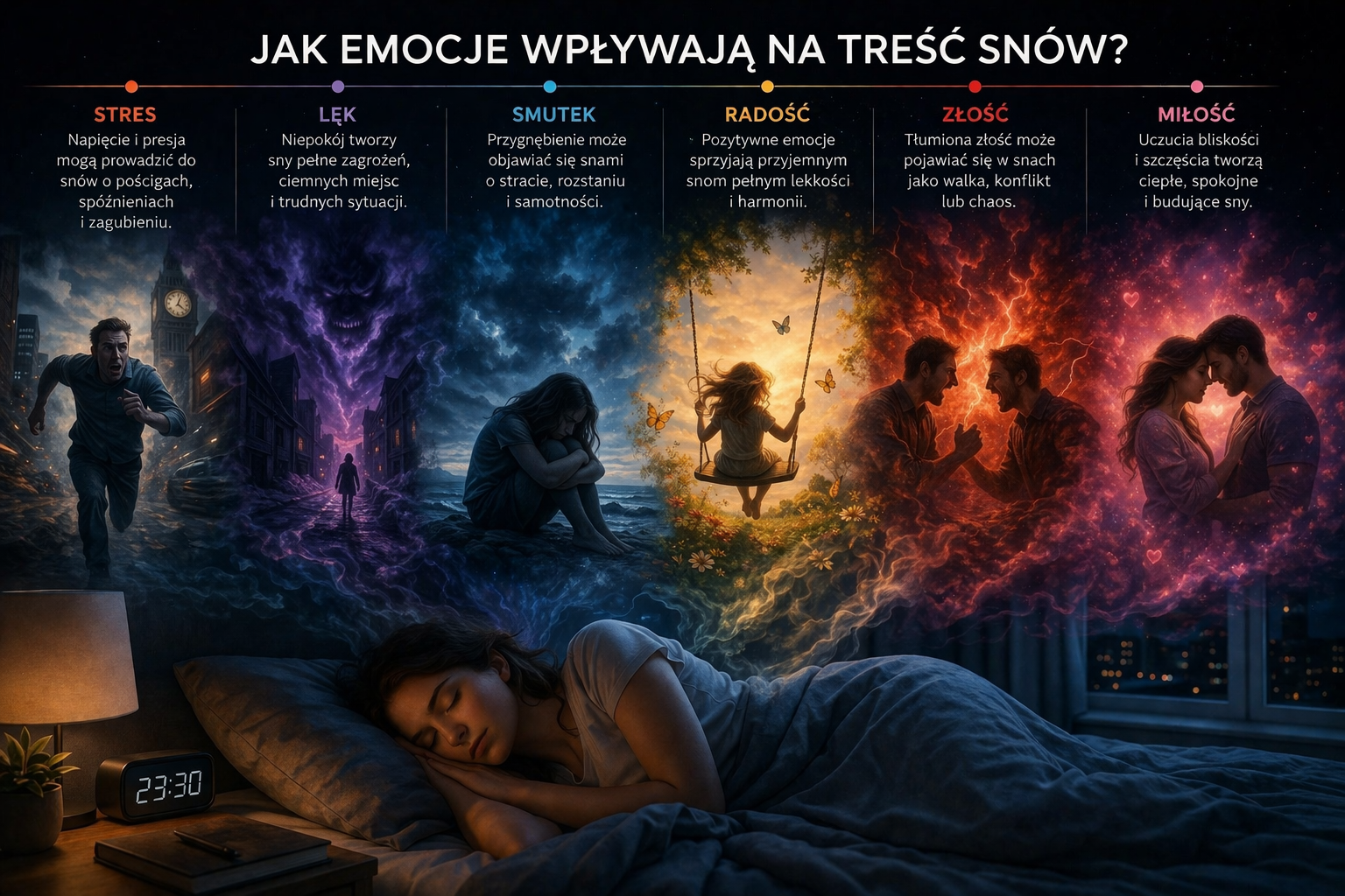 Jak emocje wpływają na treść snów