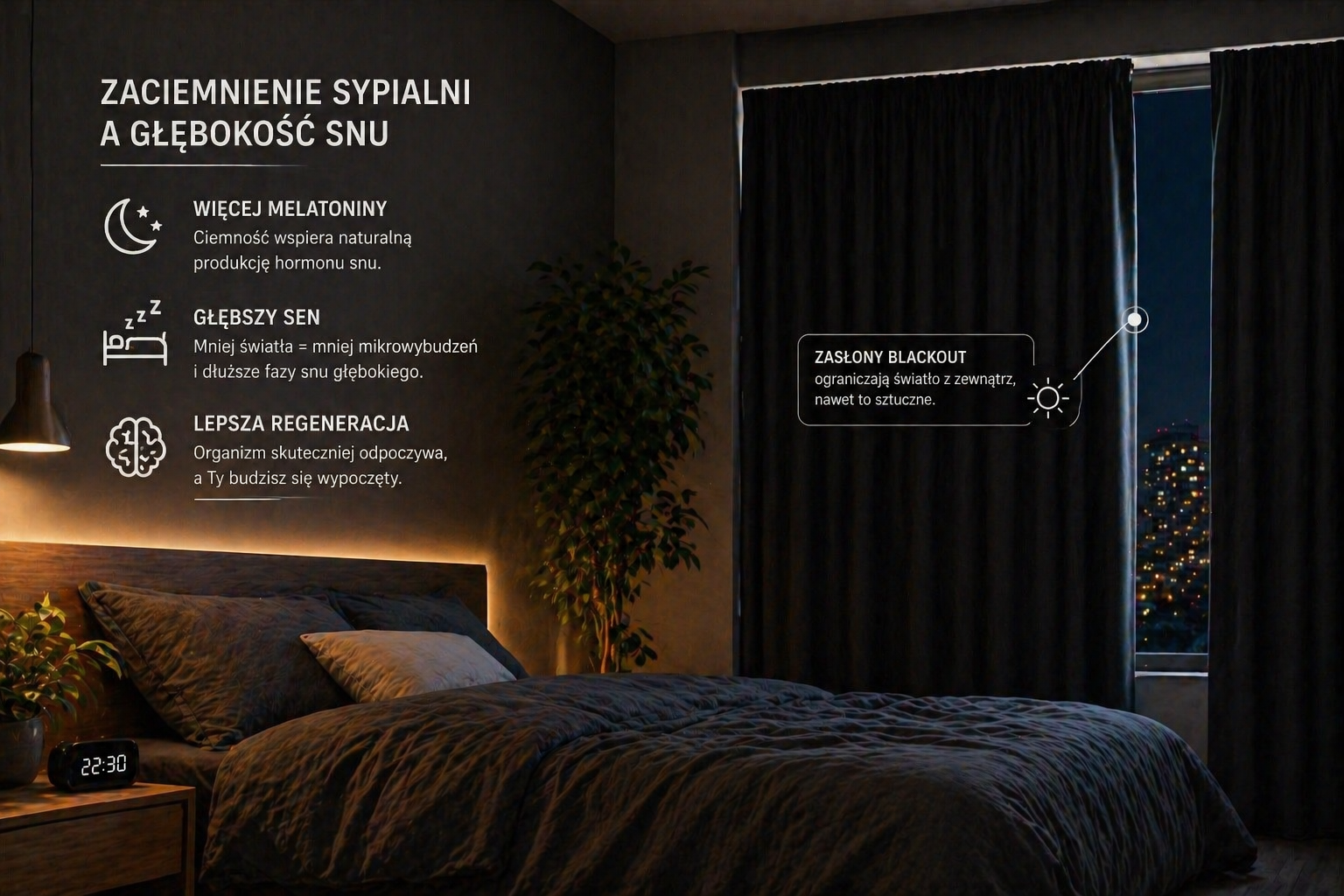 Zaciemnienie sypialni a głębokość snu